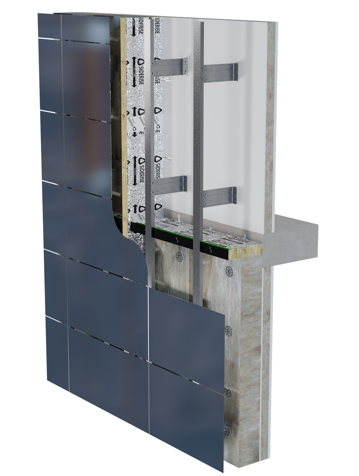 SIDERISE RS-002 flat rivet panel horizontal 25mm detail