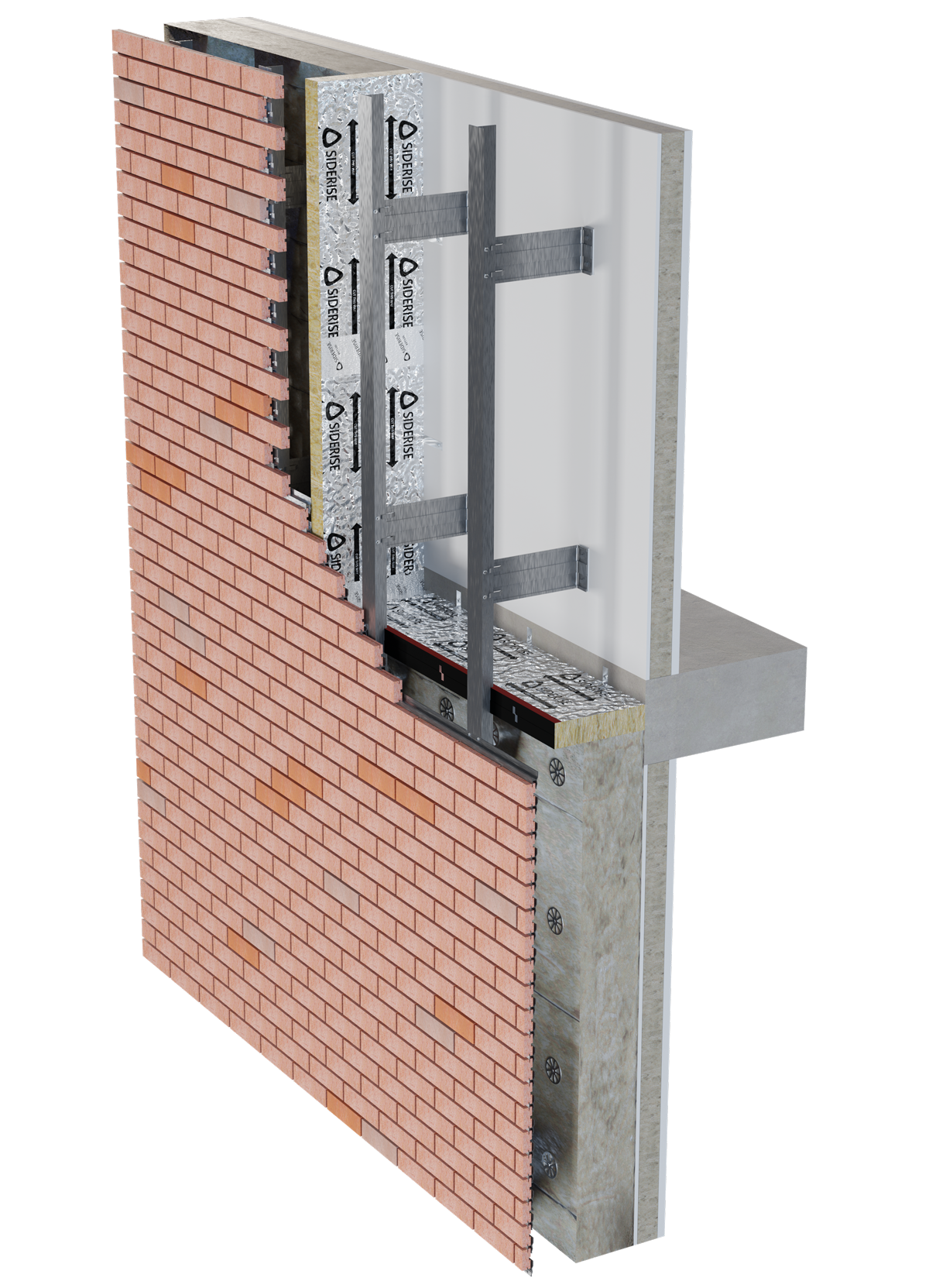 SIDERISE RS-004 brick slip RH 50 and RV cavity barrier detail