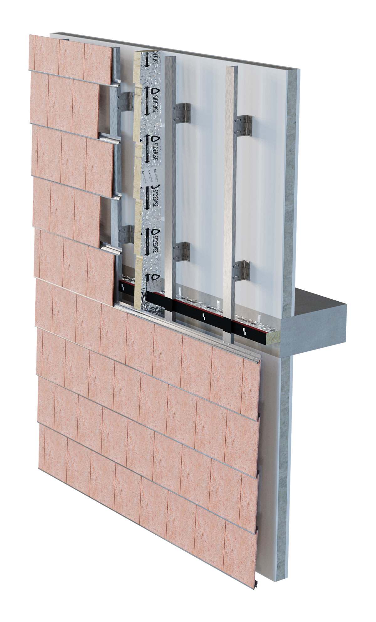 SIDERISE RS-005 Tile RH 50 and RV cavity barrier detail